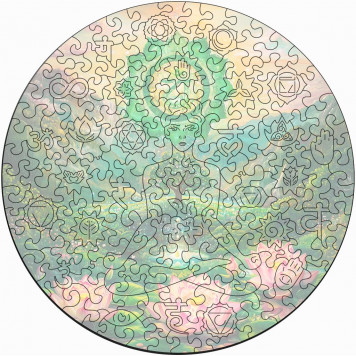 Деревянный фигурный пазл "Чакра Анахата - Любовь и гармония" 30x30 см, 200 деталей-3
