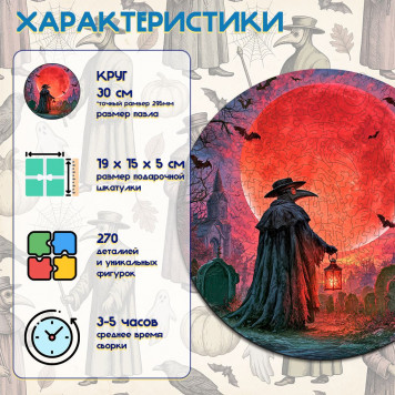 Деревянный фигурный пазл "Последний визит доктора" 30x30 см, 270 деталей-1