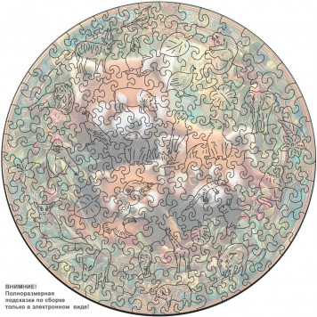 Деревянный фигурный пазл "Семья красных панд" 30x30 см, 217 деталей-6