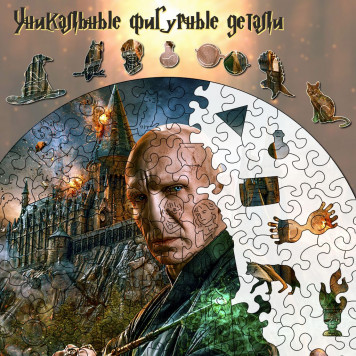 Деревянный фигурный пазл "Лорд Волан-де-Морт" 30x30 см, 203 деталей-2