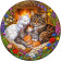 Деревянный фигурный пазл "Кошки у камина" 30x30 см, 200 деталей
