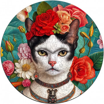 Деревянный фигурный пазл "Фрида Муркало" 30x30 см, 200 деталей
