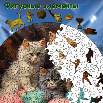 Деревянный фигурный пазл 