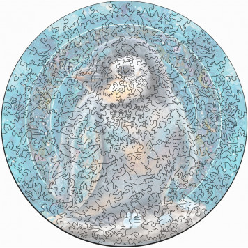 Деревянный фигурный пазл "Мандала Пингвинёнок" 30x30 см, 210 деталей-4