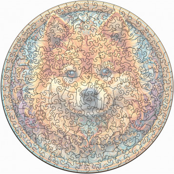 Деревянный фигурный пазл "Мандала Карело-финская лайка" 30x30 см, 262 деталей-3