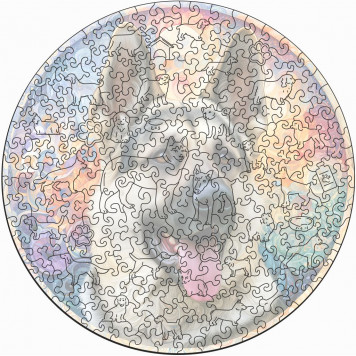 Деревянный фигурный пазл "Мандала Восточно-европейская овчарка" 30x30 см, 262 деталей-3