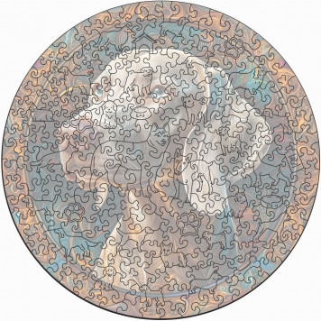 Деревянный фигурный пазл "Мандала Веймаранер" 30x30 см, 262 деталей-3