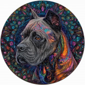 Деревянный фигурный пазл "Мандала Кане Корсо" 30x30 см, 262 деталей
