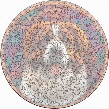 Деревянный фигурный пазл "Мандала Московская сторожевая" 30x30 см, 262 деталей-3
