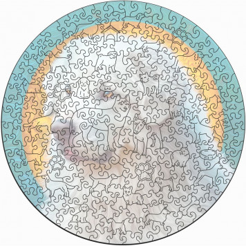 Деревянный фигурный пазл "Мандала Маремма" 30x30 см, 262 деталей-3