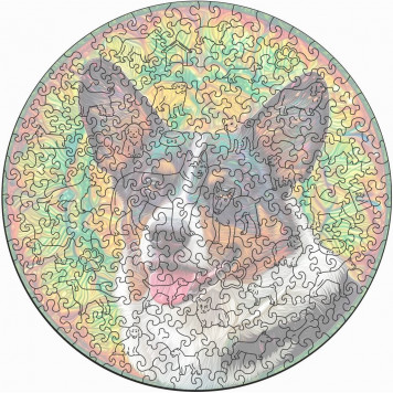 Деревянный фигурный пазл "Вельш корги кардиган" 30x30 см, 262 деталей-4