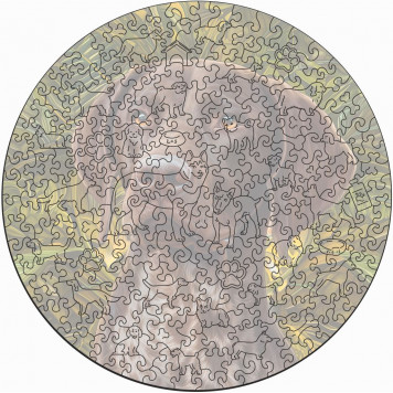 Деревянный фигурный пазл "Мандала Курцхаар" 30x30 см, 262 деталей-3