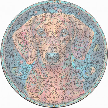 Деревянный фигурный пазл "Мандала Такса рыжая" 30x30 см, 262 деталей-3
