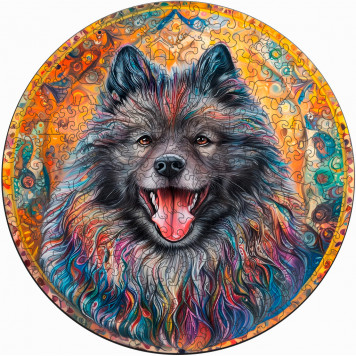 Деревянный фигурный пазл "Мандала Кеесхонда" 30x30 см, 262 деталей