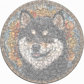 Деревянный фигурный пазл "Мандала Сиба-ину чёрная" 30x30 см, 262 деталей-2