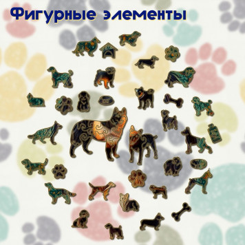 Деревянный фигурный пазл "Кокер Спаниель чёрно-подпалый" 30x30 см, 262 деталей-2