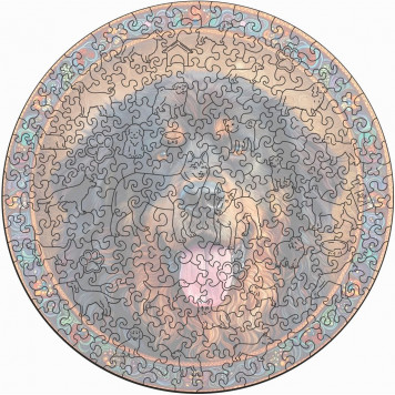 Деревянный фигурный пазл "Мандала Банхар" 30x30 см, 262 деталей-4