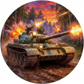Деревянный фигурный пазл "Танк Т-62" 30x30 см, 217 деталей