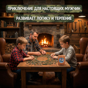 Деревянный фигурный пазл "Танк Т-34 и овчарка" 30x30 см, 217 деталей-7