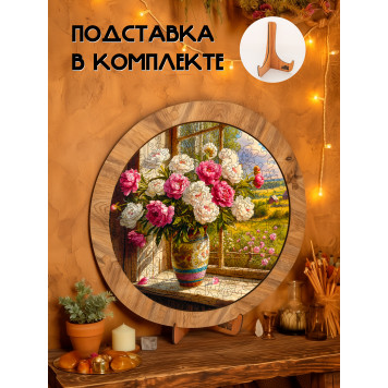 Рамка и система крепления цвет дуб, R12, для круглых пазлов BoberBox-1