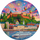 Деревянный фигурный пазл "Нижний Новгород. Речной круиз" 30x30 см, 189 деталей