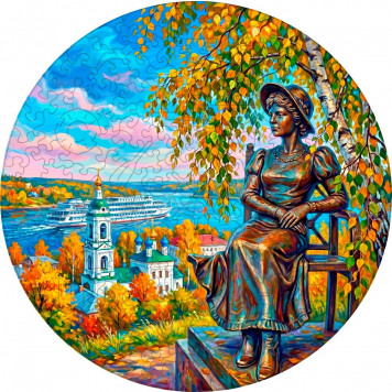 Деревянный фигурный пазл "Плёс. Речной круиз" 30x30 см, 189 деталей