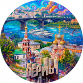 Деревянный фигурный пазл "Пермь. Речной круиз" 30x30 см, 189 деталей