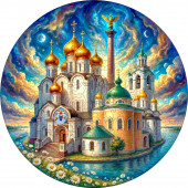 Деревянный фигурный пазл "Ярославль. Речной круиз" 30x30 см, 189 деталей