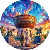 Деревянный фигурный пазл "Казань семейная. Речной круиз" 30x30 см, 189 деталей
