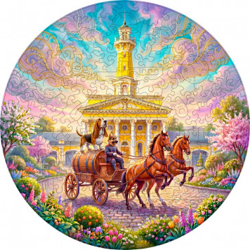 Деревянный фигурный пазл "Кострома" 30x30 см, 189 деталей