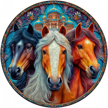 Деревянный фигурный пазл 