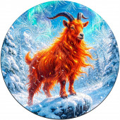 Деревянный фигурный пазл "Горный огненный козёл" 30x30 см, 255 деталей