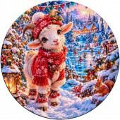 Деревянный фигурный пазл "Милая козочка" 30x30 см, 255 деталей