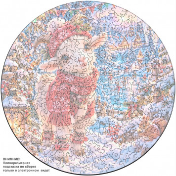 Деревянный фигурный пазл "Милая козочка" 30x30 см, 255 деталей-6