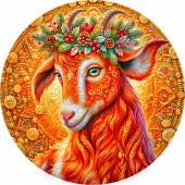 Деревянный фигурный пазл "Огненная коза" 30x30 см, 255 деталей