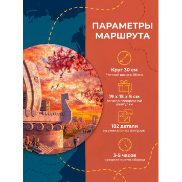 Деревянный фигурный пазл "Ладья. Самарская область." 30x30 см, 182 деталей-2