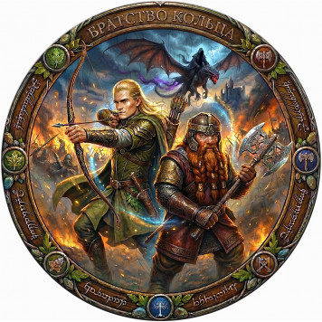 Деревянный фигурный пазл "Леголас и Гимли. Властелин колец" 30x30 см, 181 деталей