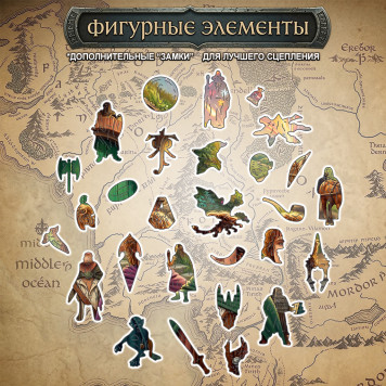 Деревянный фигурный пазл "Хоббиты из Шира. Властелин колец" 30x30 см, 181 деталей-4