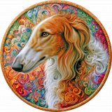 Мандала Русская псовая борзая чубарая